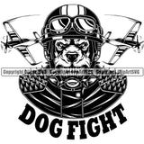 Military Army Gun Weapon Rights 2nd Amendment USA America Airplane Dog Fight Quote Text Design Element Pilot Fight Pit Bull Growling Design Element American Art Design Logo Clipart SVG