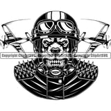 Military Army Gun Weapon Rights Transportation Airplane Pit Bull Pilot Dog Fight Black Color Design Element Amendment USA America American Art Design Logo Clipart SVG