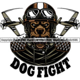 Military Army Gun Weapon Rights 2nd Amendment Transportation Airplane Pit Bull Pilot Dog Fight Color Design Element American Art Design Logo Clipart SVG