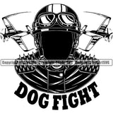 Military Army Gun Weapon Rights 2nd USA Transportation Airplane Pit Bull Pilot Dog Fight Growling Design Element American Art Design Logo Clipart SVG