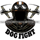 Military Army Gun Weapon Rights 2nd Transportation Airplane Pit Bull Pilot Dog Fight Growling Design Element USA America American Art Design Logo Clipart SVG