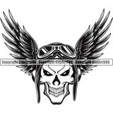 Military Army Gun Weapon Rights 2nd Amendment Transportation Airplane Skull Pilot With Wings Design Element USA America American Art Design Logo Clipart SVG