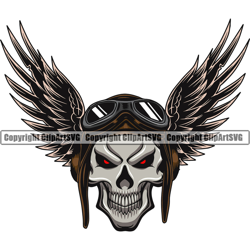 Military Army Gun Weapon Rights 2nd Amendment USA Transportation Airplane Skull Red Eyes With Wings Color Design Element America American Art Design Logo Clipart SVG