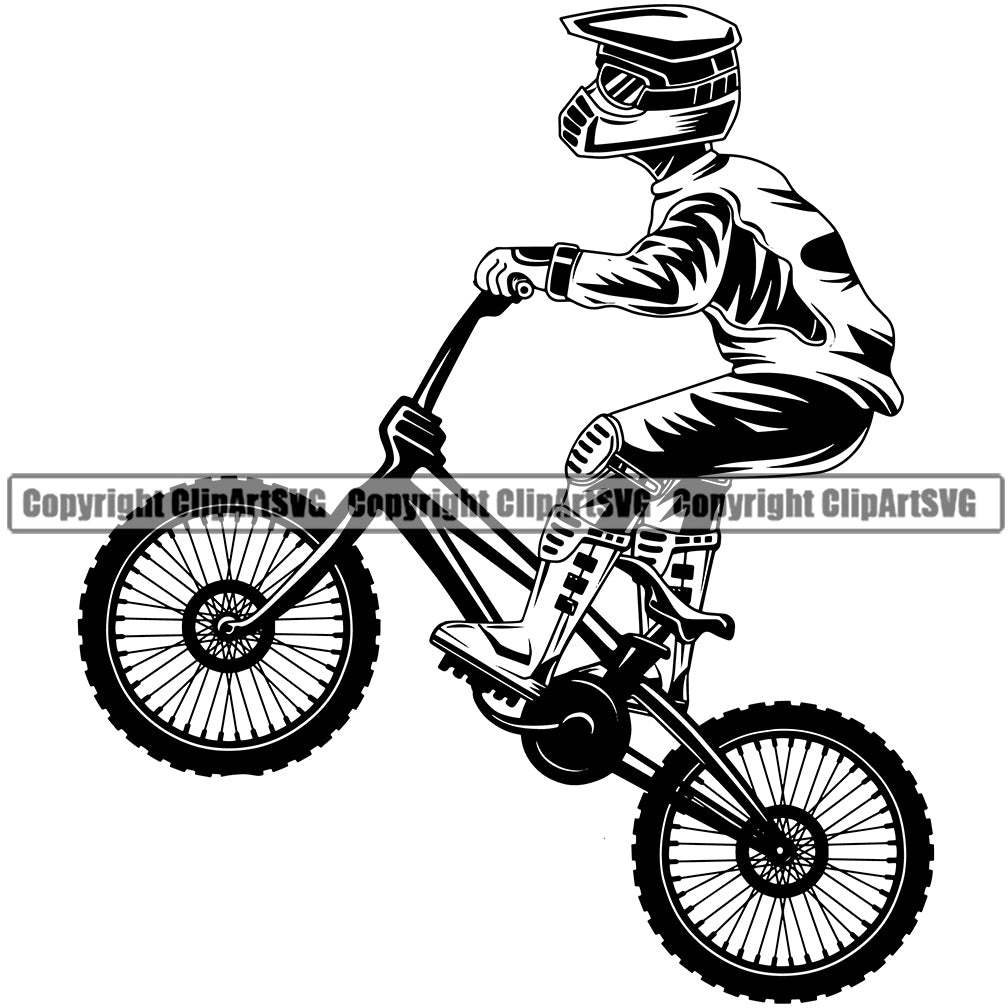 Bicycle Riding Rider Ride Racing Racer Race BMX Motocross Racer Boy With Cycle White Background Design Element Exercise Fitness Sport Design Logo Clipart SVG