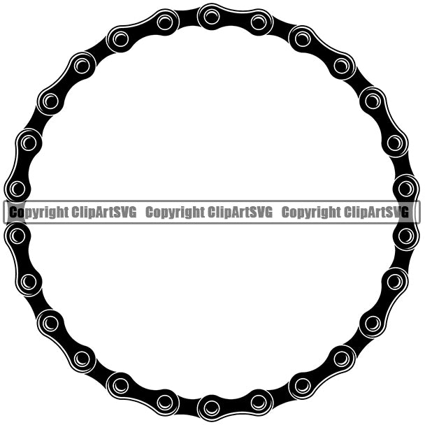 Bicycle Chain Link Outline Border Background Black Color Highlight Circle Design Element Riding Rider Ride Racing Racer Race Design Logo Clipart SVG