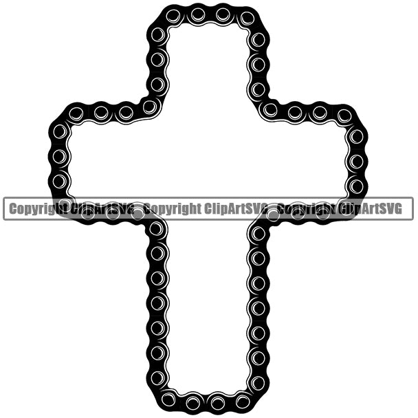 Bicycle Chain Link Outline Border Background Black Color Highlight Cross Design Element Riding Rider Ride Racing Racer Race Design Logo Clipart SVG