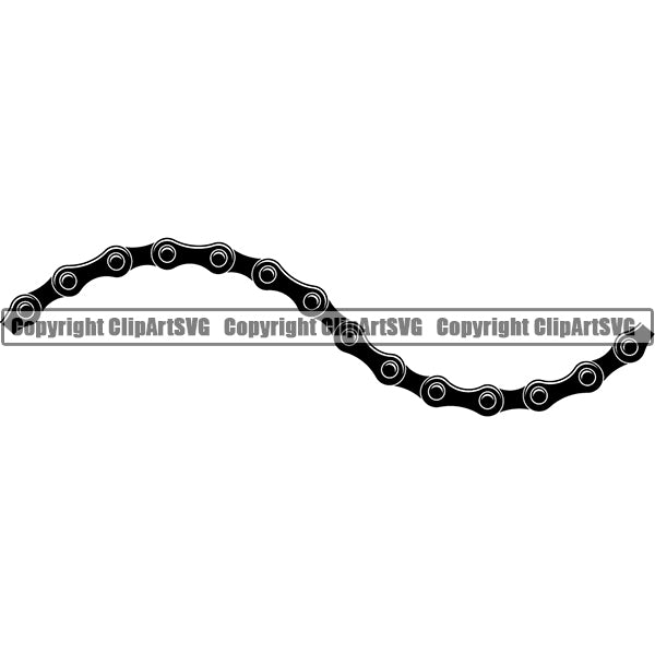 Bicycle Chain Link Outline Border White Background Black Chain Highlight Line Wavy Design Element Riding Rider Ride Racing Racer Race Design Logo Clipart SVG