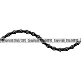 Bicycle Chain Link Outline Border White Background Black Chain Highlight Line Wavy Design Element Riding Rider Ride Racing Racer Race Design Logo Clipart SVG