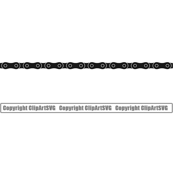 Bicycle Chain Link Outline Border White Background Black Color Chain Line Straight Design Element Riding Rider Ride Racing Racer Race Design Logo Clipart SVG