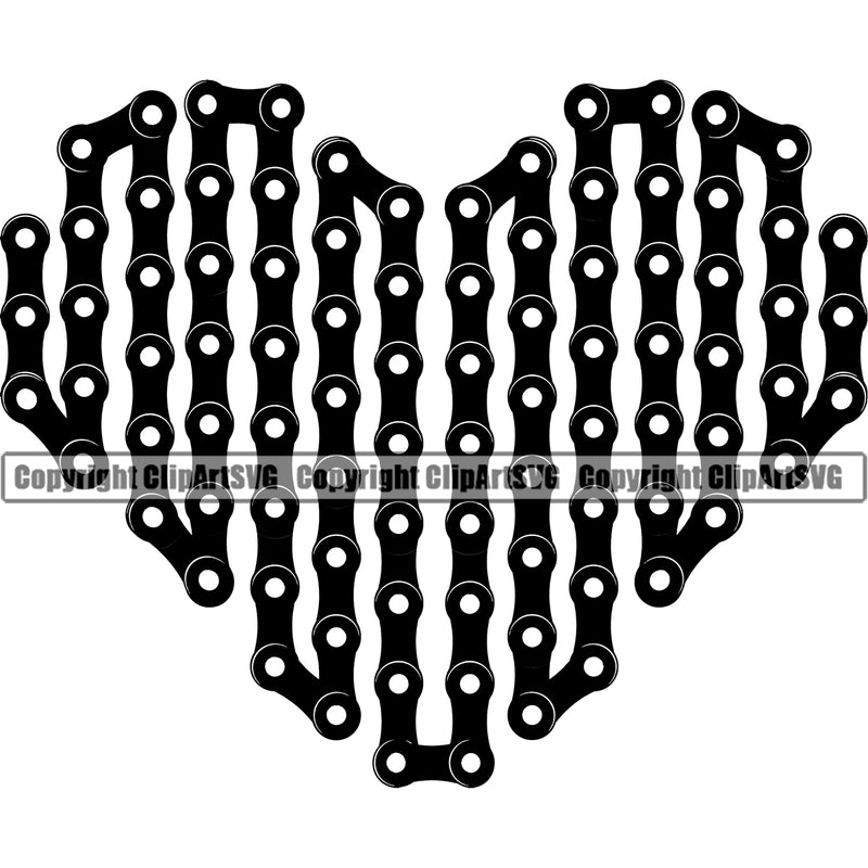 Bicycle Riding Rider Ride Racing Racer Race Bicycle Chain Heart Design Element White Background BMX Motocross Motorcross Exercise Fitness Sport Design Logo Clipart SVG