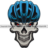 Bicycle Riding Rider Ride Racing Racer Race BMX Motocross Motorcross Exercise Skull Skeleton Smile Face Color Helmet Design Element Fitness Sport Design Logo Clipart SVG