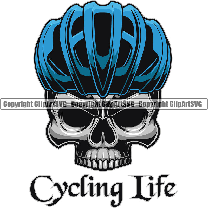 Bicycle Riding Rider Ride Racing Racer Race BMX Motocross Motorcross Exercise Skull Skelton Color Helmet Cycling Life Quote Text Design Element White Background Fitness Sport Design Logo Clipart SVG