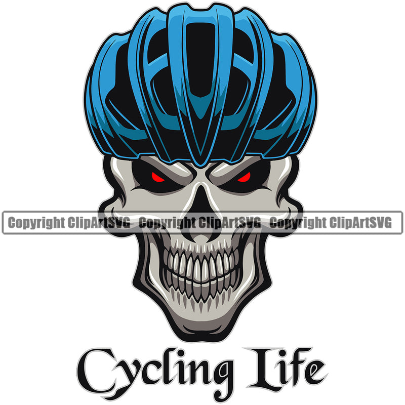 Bicycle Riding Rider Ride Racing Racer Race BMX Skull Skeleton Smile Face Color Helmet Design Element Motocross Motorcross Exercise Fitness Sport Design Logo Clipart SVG