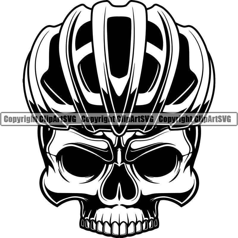 Bicycle Riding Rider Ride Racing Racer Race Skull Skeleton Half Face Design Element BMX Motocross Motorcross Exercise Fitness Sport Design Logo Clipart SVG