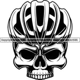 Bicycle Riding Rider Ride Racing Racer Race Skull Skeleton Half Face Design Element BMX Motocross Motorcross Exercise Fitness Sport Design Logo Clipart SVG