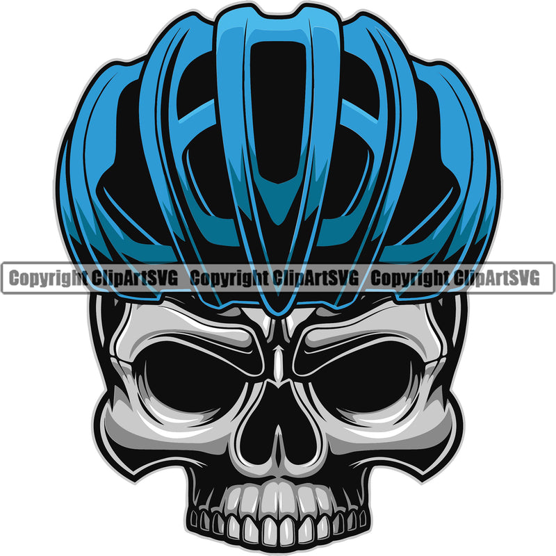 Bicycle Riding Rider Ride Skull Color Helmet White Background Design Element Racing Racer Race BMX Motocross Motorcross Exercise Fitness Sport Design Logo Clipart SVG