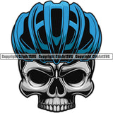 Bicycle Riding Rider Ride Skull Color Helmet White Background Design Element Racing Racer Race BMX Motocross Motorcross Exercise Fitness Sport Design Logo Clipart SVG