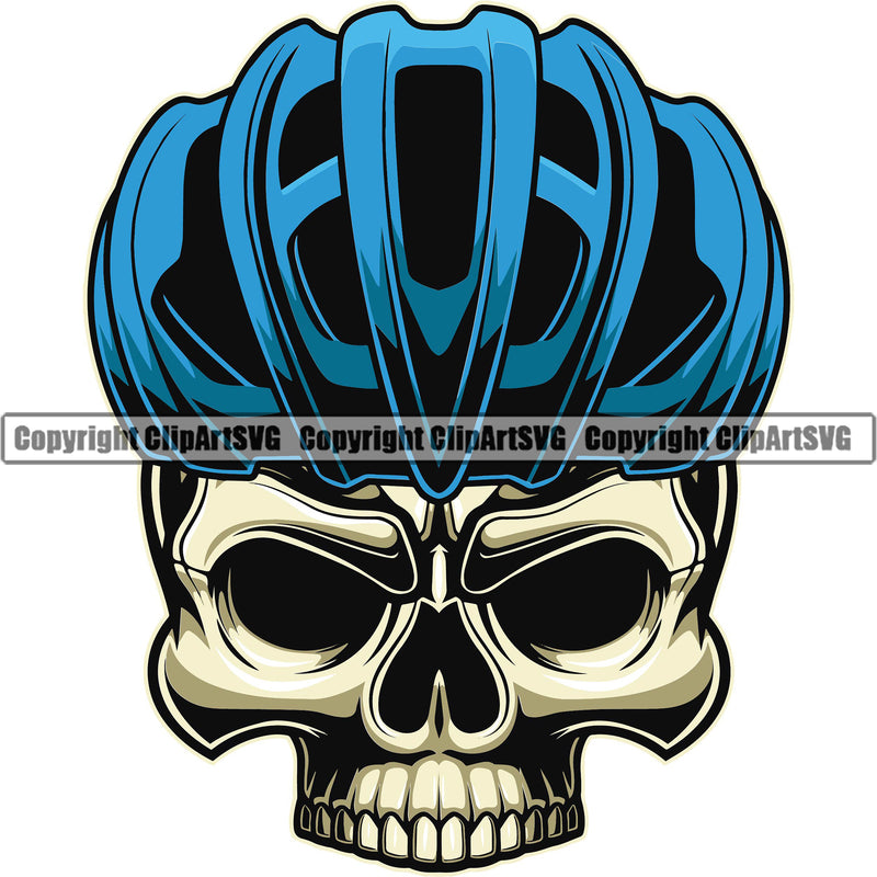 Bicycle Riding Rider Ride Racing Racer Race BMX Motocross Skull Skeleton Color Face And Helmet Design Element White Background Motorcross Exercise Fitness Sport Design Logo Clipart SVG