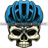 Bicycle Riding Rider Ride Racing Racer Race BMX Motocross Skull Skeleton Color Face And Helmet Design Element White Background Motorcross Exercise Fitness Sport Design Logo Clipart SVG