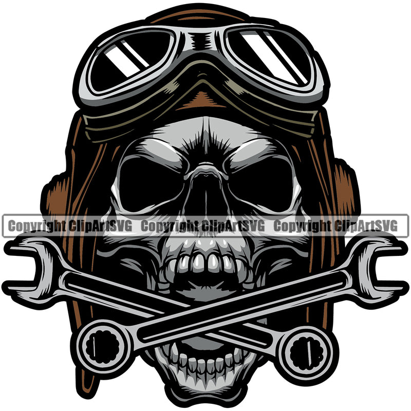 Motorcycle Bike Biker Cycle Chopper Motorbike Ride Rider Racer Skull Skeleton Head Color Mouth Machine Design Element Rider Transportation Vehicle Art Design Logo Clipart SVG