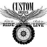 Motorcycle Bike Biker Cycle Chopper Motorbike Custom America Rider Live Design Element Ride Rider Racer Rider Transportation Vehicle Art Design Logo Clipart SVG