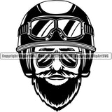Motorcycle Bike Biker Cycle Chopper Motorbike Ride Rider Wearing Helmet And Sunglasses Black Color Design Element Racer Rider Transportation Vehicle Art Design Logo Clipart SVG