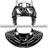 Motorcycle Bike Biker Cycle Chopper Devil Face Black Design Element Motorbike Ride Rider Racer Rider Transportation Vehicle Art Design Logo Clipart SVG