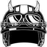 Motorcycle Bike Biker Cycle Chopper Motorbike Devil Helmet Black Color Design Element Ride Rider Racer Rider Transportation Vehicle Art Design Logo Clipart SVG