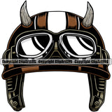 Motorcycle Bike Biker Cycle Chopper Motorbike Ride Rider Color Helmet With Horn Design Element Racer Rider Transportation Vehicle Art Design Logo Clipart SVG