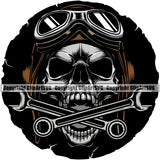 Motorcycle Bike Biker Cycle Chopper Motorbike Ride Mechanic Wrench Color Skull Head Design Element Rider Racer Rider Transportation Vehicle Art Design Logo Clipart SVG