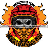Motorcycle Bike Biker Cycle Chopper Motorbike Motocross Team Dead Riders Skull Head Quote Text White Background Design Element Ride Rider Racer Rider Transportation Vehicle Art Design Logo Clipart SVG