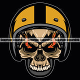 Motorcycle Bike Biker Cycle Chopper Motorbike Ride Rider Skull Skeleton Fire Eyes Wearing Color Helmet Black Background Design Element Racer Rider Transportation Vehicle Art Design Logo Clipart SVG