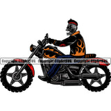 Motorcycle Bike Biker Cycle Chopper Motorbike Ride Rider Racer Rider Skull Bike Color Design Element Transportation Vehicle Art Design Logo Clipart SVG
