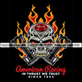 Motorcycle Bike Biker Cycle Chopper Motorbike Ride Rider Racer Rider American Racing In Thrust We Trust Since 1965 Quote Text Design Element Transportation Vehicle Art Design Logo Clipart SVG