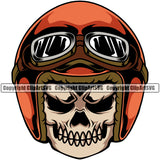 Motorcycle Bike Biker Cycle Chopper Motorbike Ride Rider Racer Rider Skull Horror Face Orange Color Helmet Design Element Transportation Art Design Logo Clipart SVG