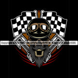 Motorcycle Bike Biker Cycle Chopper Motorbike Ride Rider Skull Skeleton Head Design Element Black Background Racer Rider Transportation Vehicle Art Design Logo Clipart SVG