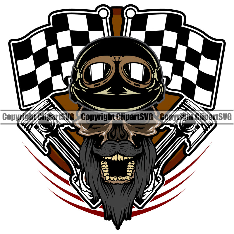 Motorcycle Bike Biker Cycle Chopper Motorbike Skull Skeleton Color Design Element Ride Rider Racer Rider Transportation Vehicle Art Design Logo Clipart SVG