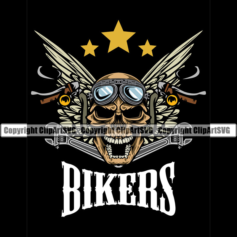 Motorcycle Bike Biker Cycle Chopper Motorbike Ride Rider Racer Rider Skull Color Design Element Bikers Quote Text Black Background Transportation Vehicle Art Design Logo Clipart SVG