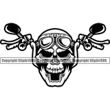 Motorcycle Bike Biker Cycle Chopper Motorbike Skull Skelton Open Mouth Head Vector Design Element Ride Rider Racer Rider Transportation Vehicle Art Design Logo Clipart SVG