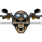 Motorcycle Bike Biker Cycle Chopper Motorbike Ride Rider Racer Rider Skull Wearing Sunglasses Yellow Color Design Element Angry Face Transportation Vehicle Art Design Logo Clipart SVG