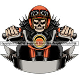 Motorcycle Bike Biker Cycle Chopper Motorbike Skull Color Black Design Element White Background Ride Rider Racer Rider Transportation Vehicle Art Design Logo Clipart SVG