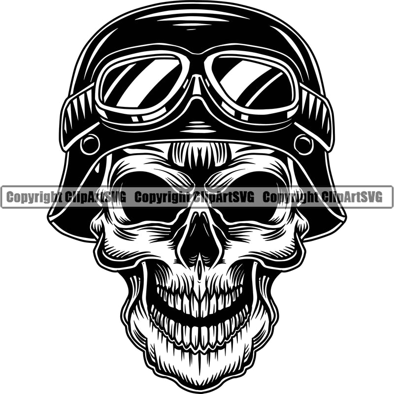 Motorcycle Bike Biker Cycle Chopper Motorbike Skull Skeleton Head Silver Color Design Element Ride Rider Racer Rider Transportation Vehicle Art Design Logo Clipart SVG