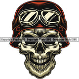 Motorcycle Bike Biker Cycle Chopper Motorbike Ride Rider Skull Skeleton Helmet Color Design Element Racer Rider Transportation Vehicle Art Design Logo Clipart SVG