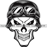 Motorcycle Bike Biker Cycle Chopper Motorbike Ride Rider Skull Skeleton Angry Head Design Element Rider Transportation Vehicle Art Design Logo Clipart SVG