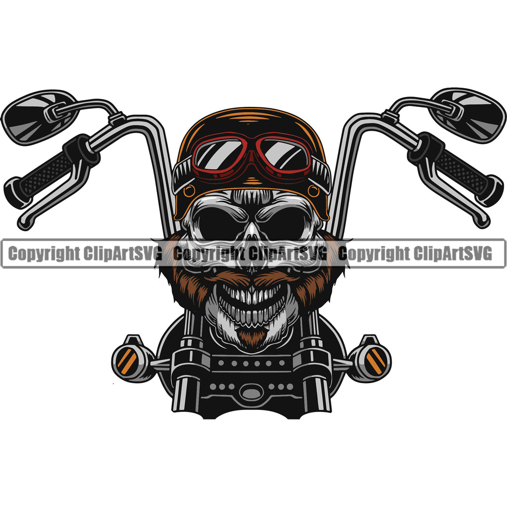 Motorcycle Bike Biker Cycle Chopper Motorbike Skull Head White Background Design Element Ride Rider Racer Rider Transportation Vehicle Art Design Logo Clipart SVG