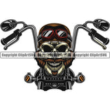Motorcycle Bike Biker Cycle Chopper Motorbike Ride Rider Racer Rider Skull Skeleton Motorbike Handle Color Design Element Transportation Vehicle Art Design Logo Clipart SVG