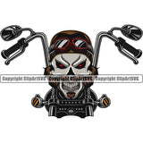 Motorcycle Bike Biker Cycle Chopper Motorbike Ride Rider Racer Rider Transportation Skull Skeleton Red Eyes Smile Face Color Helmet Design Element Vehicle Art Design Logo Clipart SVG