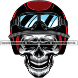 Motorcycle Bike Biker Cycle Chopper Motorbike Ride Rider Racer Rider Skull Skeleton Red Helmet Design Element Transportation Vehicle Art Design Logo Clipart SVG