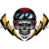 Motorcycle Bike Biker Cycle Chopper Motorbike Skull Smile Face Red Color Helmet Sunglasses Design Element Ride Rider Racer Rider Transportation Vehicle Art Design Logo Clipart SVG