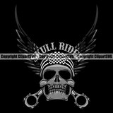Motorcycle Bike Biker Cycle Chopper Motorbike Ride Skull Rider Eagle Wings Black Color Background Design Element Racer Rider Transportation Vehicle Art Design Logo Clipart SVG